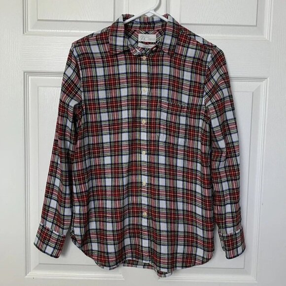J. Crew Women's Classic Fit Multicolor Flannel Shirt Size 2 Style BD538 - Picture 1 of 13